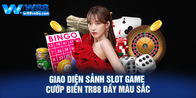 Giao diện sảnh slot game cướp biển TR88 đầy màu sắc
